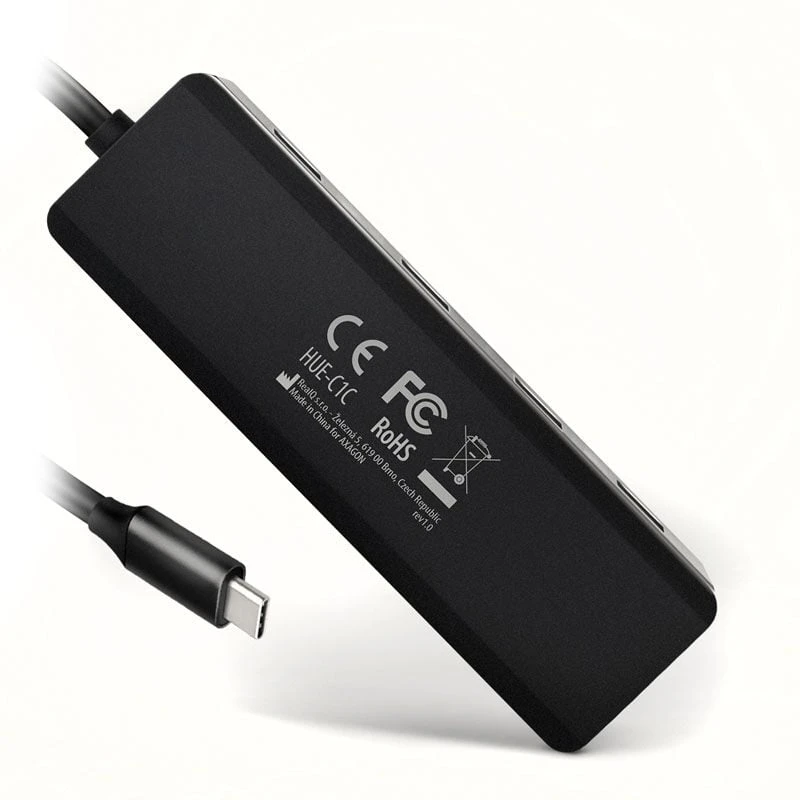 AXAGON Travel keturių prievadų USB-C 5Gbps šakotuvas | HUE-C1C