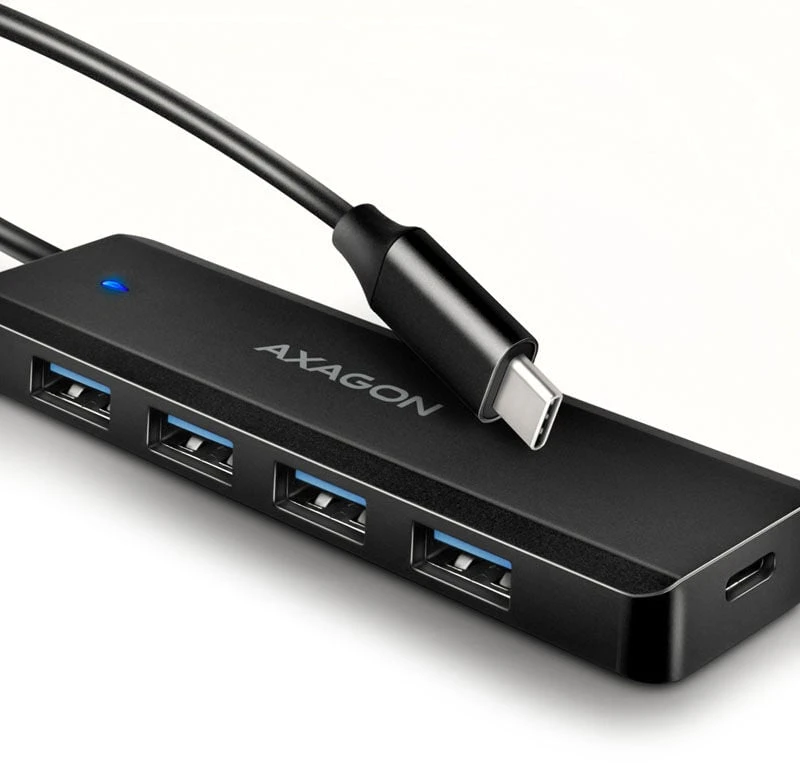 AXAGON Travel keturių prievadų USB-C 5Gbps šakotuvas | HUE-C1C