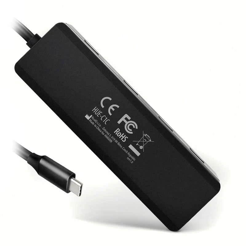 AXAGON Travel keturių prievadų USB-C 5Gbps šakotuvas | HUE-C1C