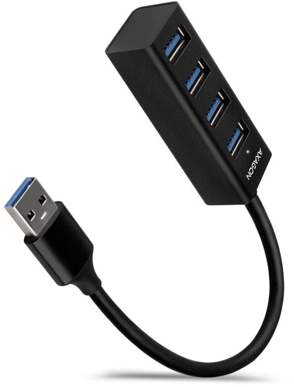 AXAGON Miniatiūrinis metalinis keturių prievadų USB 3.2 Gen 1 šakotuvas | HUE-M1A