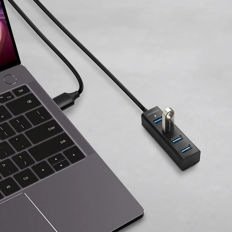AXAGON Miniatiūrinis metalinis keturių prievadų USB 3.2 Gen 1 šakotuvas | HUE-M1AL