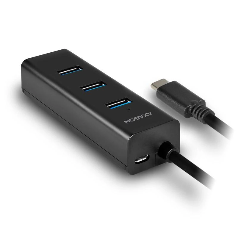 AXAGON HUE-S2C 4x USB3.0 įkrovimo šakotuvas, MicroUSB įkrovimo jungtis, C tipo