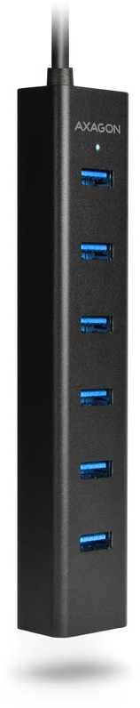 AXAGON HUE-SA7BP 7x USB3.0 ALU įkrovimo šakutė, įsk. AC Adapteris, Juodas