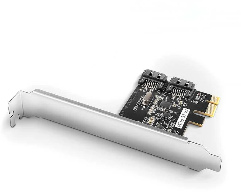 Axagon Dviejų kanalų SATA III PCI-Express valdiklis su dviem vidiniais SATA prievado išėjimais. Standartinis ir žemas profilis.
