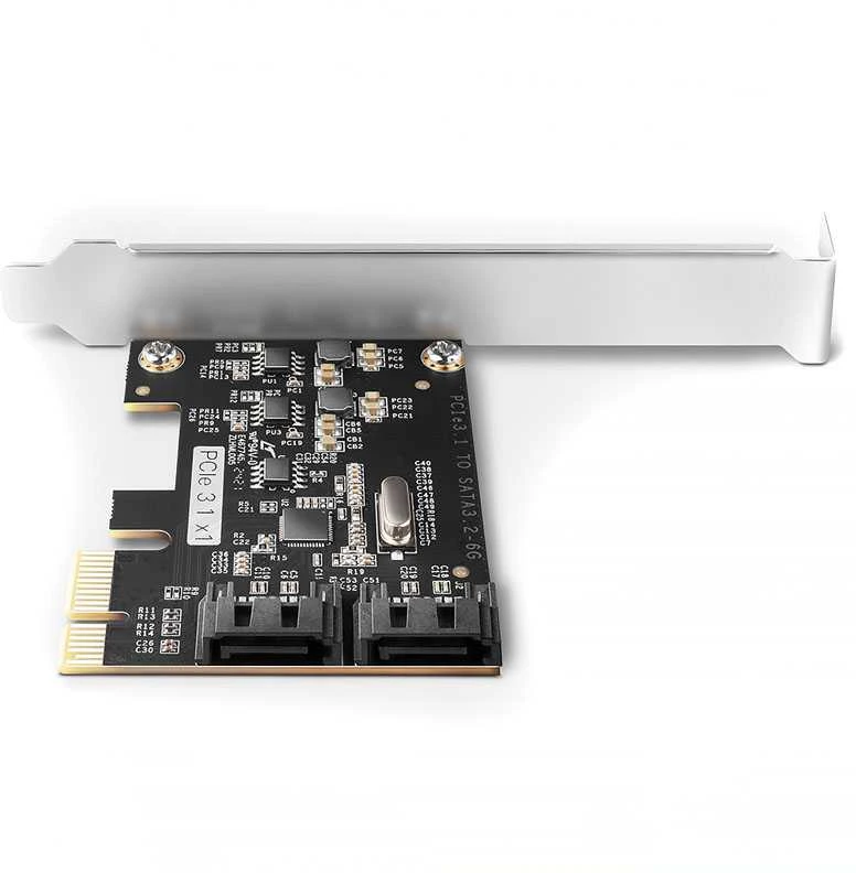 Axagon Dviejų kanalų SATA III PCI-Express valdiklis su dviem vidiniais SATA prievado išėjimais. Standartinis ir žemas profilis.