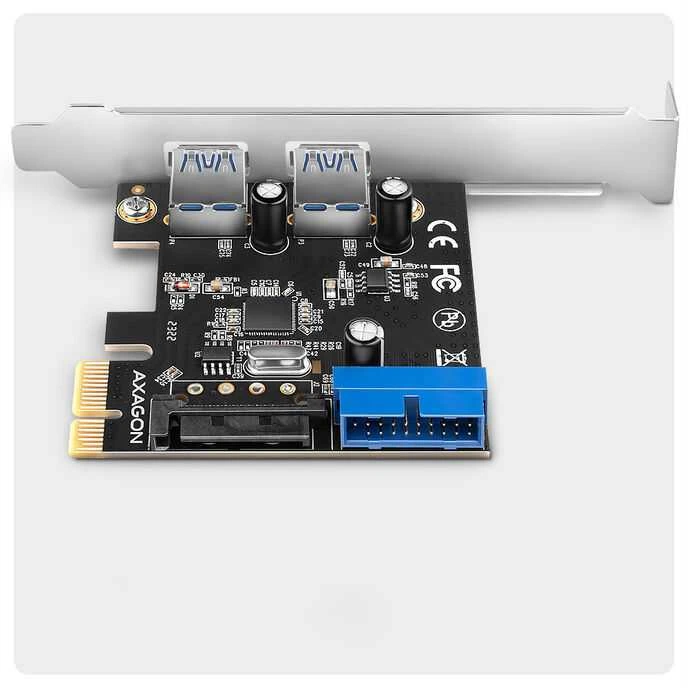 AXAGON PCEU-232RS PCIe kortelė - 2+2x USB 5Gbps prievadas, SATA maitinimas, Renesas PD720201, SP ir LP