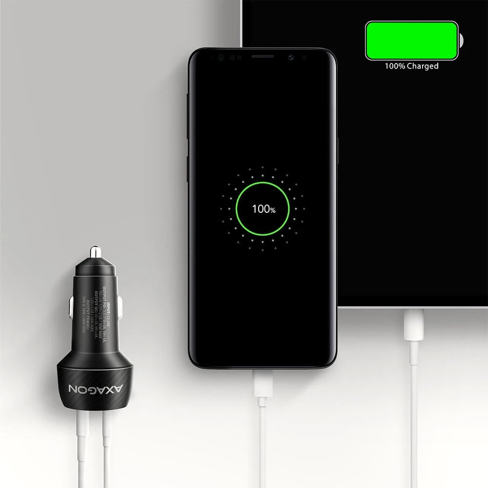 AXAGON automobilinis įkroviklis 48W, USB-A + USB-C, PD3.0/PPS/QC4+/SFC | PWC-PQ48