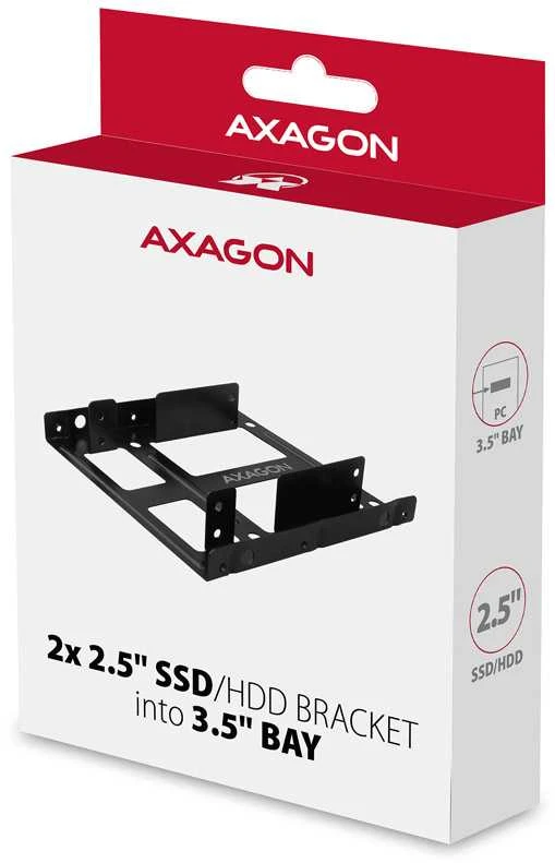 AXAGON Metalinis rėmas, skirtas dviem 2,5" diskams montuoti 3,5" padėtyje | RHD-225