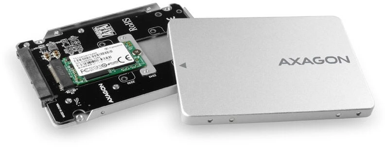 AXAGON RSS-M2SD SATA - M.2 SSD SATA, iki 80mm SSD, ALU body