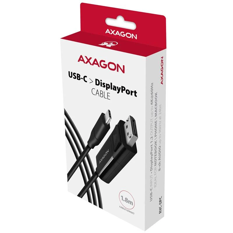 AXAGON Aktyvus kabelis | USB-C prie DisplayPort | 1,8 m