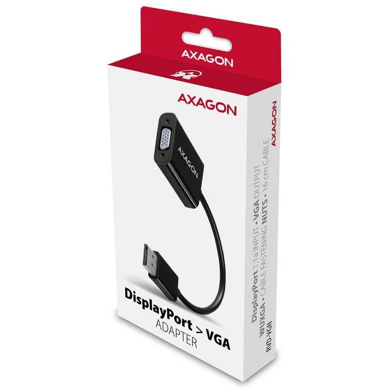 AXAGON DisplayPort į VGA adapteris pakuotėje
