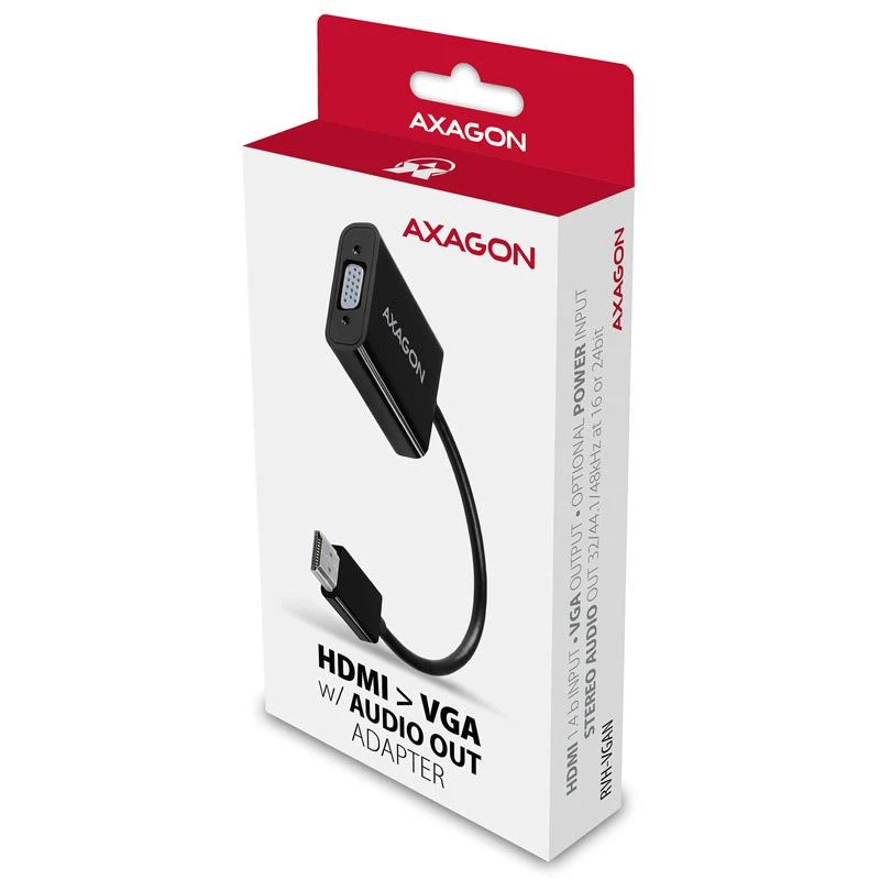 AXAGON HDMI-VGA adapteris pakuotėje