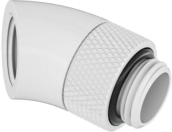 „Barrow“ adapteris, 45 laipsnių, G1/4 colio kištukas į G1/4 colio kištuką, pasukamas, Baltas