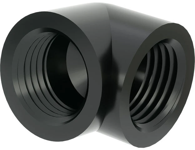 Barrow adapteris 90 laipsnių G1/4 colio lizdas į G1/4 colio lizdą – juodas