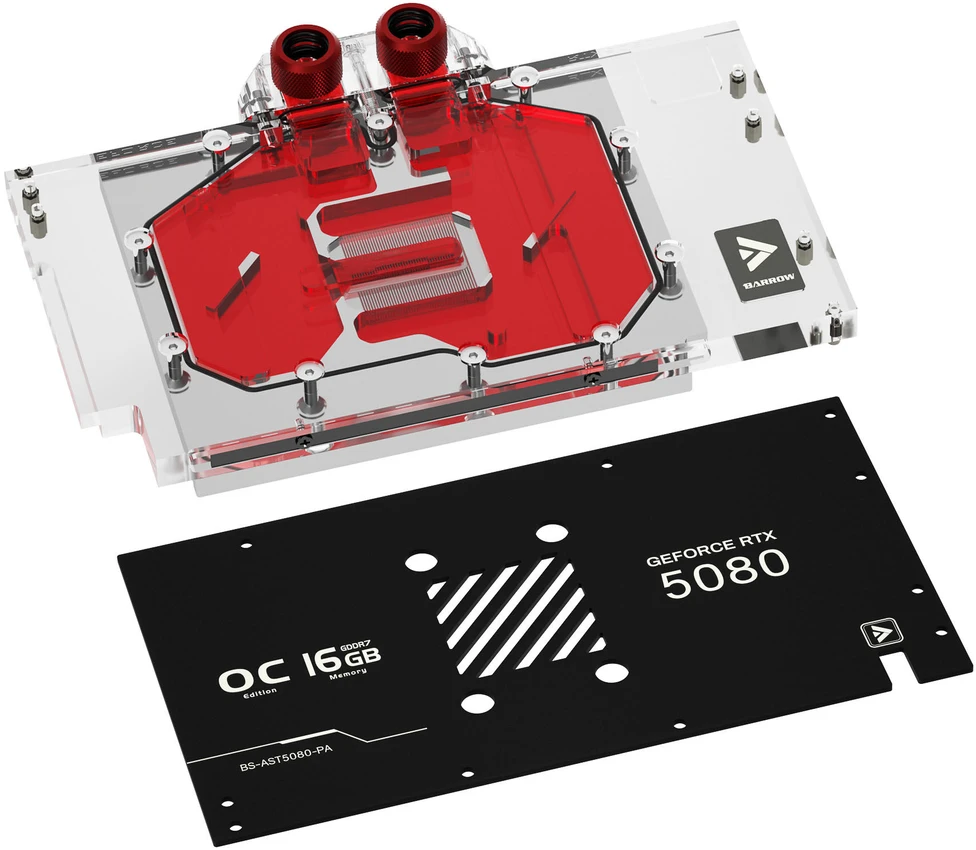 Barrow ASUS ROG TUF 5080 / 5070 Ti GPU Vanduo Block – juodas