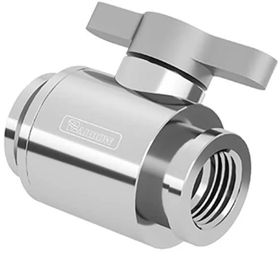 Barrow 10mm G1/4 rutulinė sklendė, sidabrinė