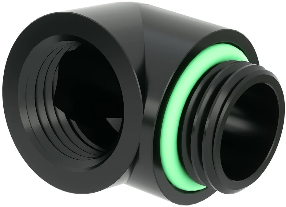 „Barrow Dazzle“ adapteris 90 laipsnių G1/4 colio kištukas į G1/4 colio kištuką, juodas