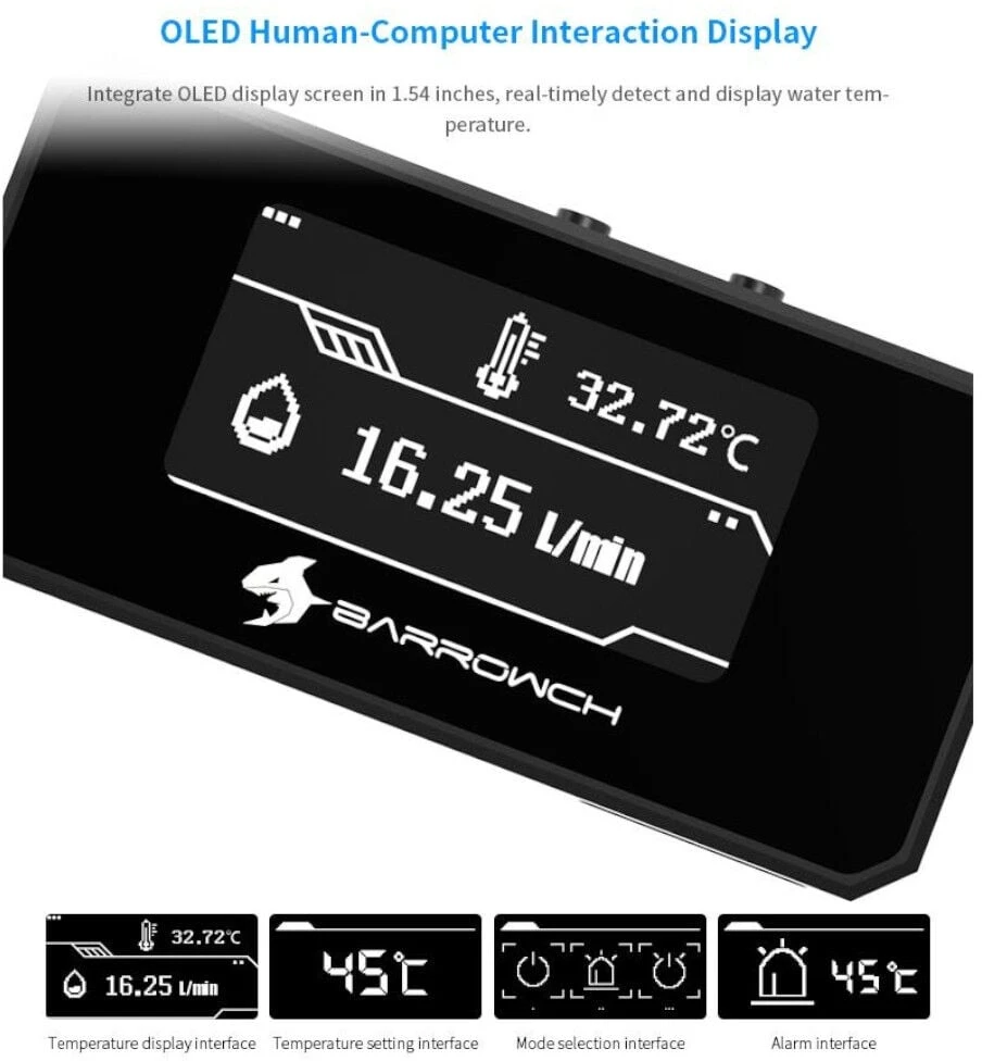 Barrow flow meter OLED – juodas