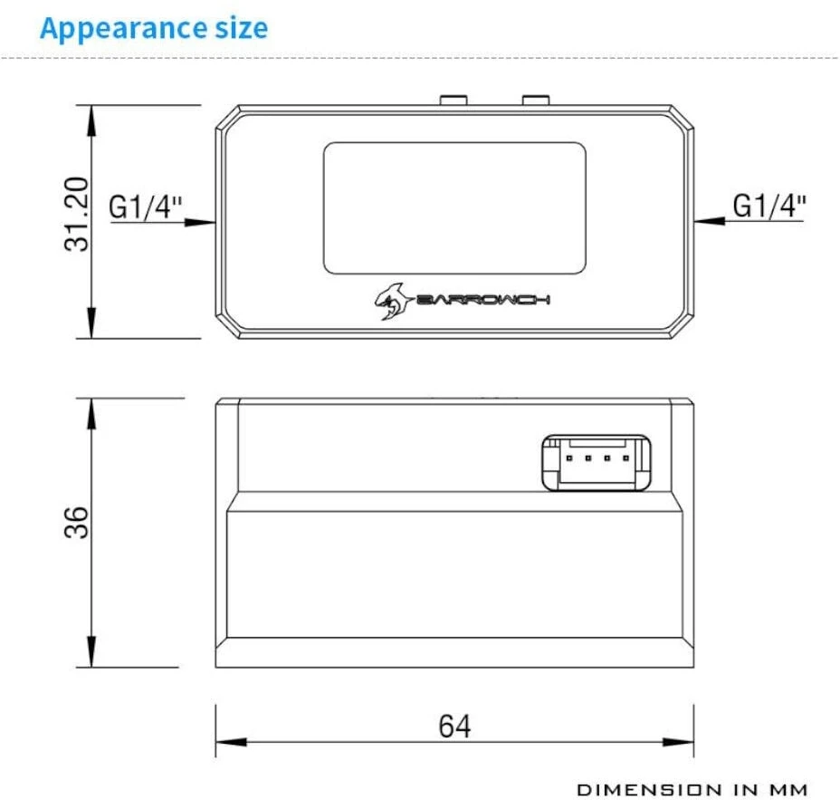 Barrow flow meter OLED – juodas