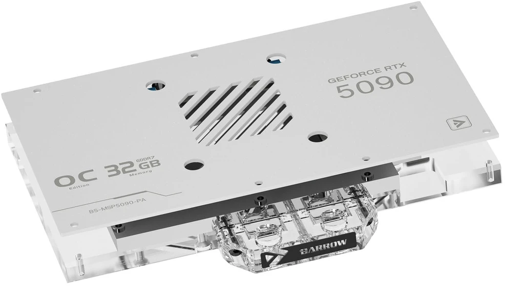 Barrow MSI Suprim 5090 GPU Vanduo Block – Baltas