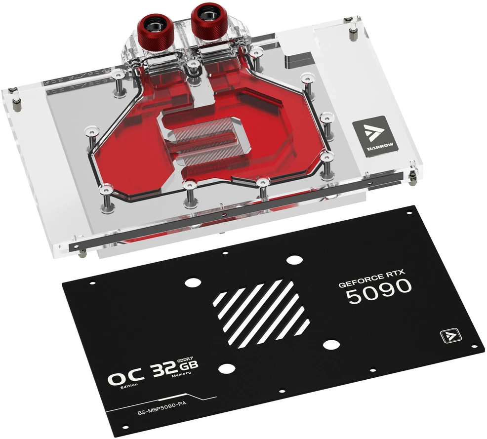 Barrow MSI Suprim 5090 GPU Vanduo Block – Juodas