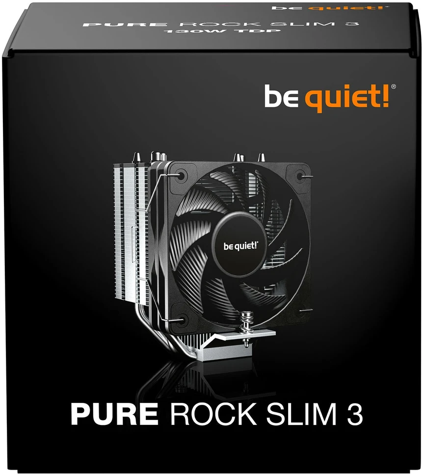 „Be Quiet! Pure Rock Slim 3“ procesoriaus aušintuvas, 130 W TDP, Ø 100 mm, juodas