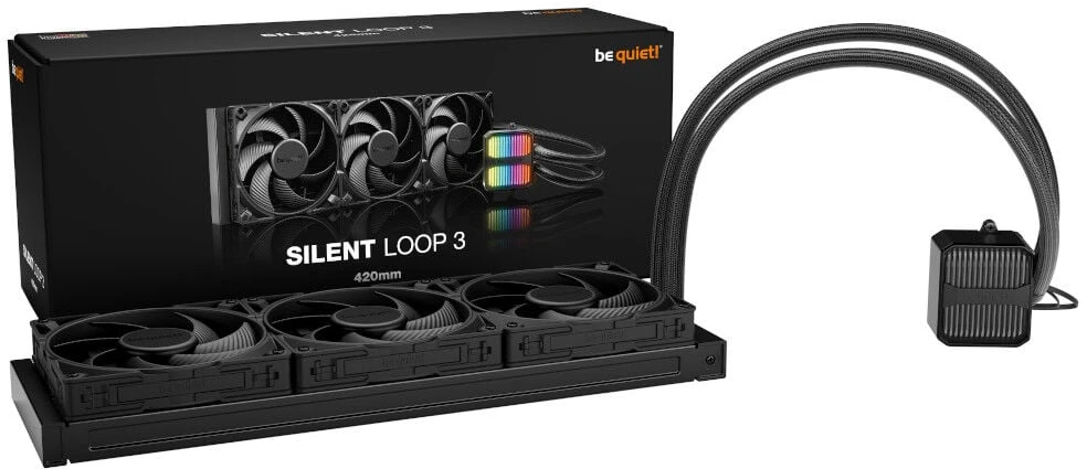 „Be Quiet! Silent Loop 3“ 420 mm procesorius. Viskas viename skysčio aušintuvas. 14 cm. Juodas. 1 vnt.