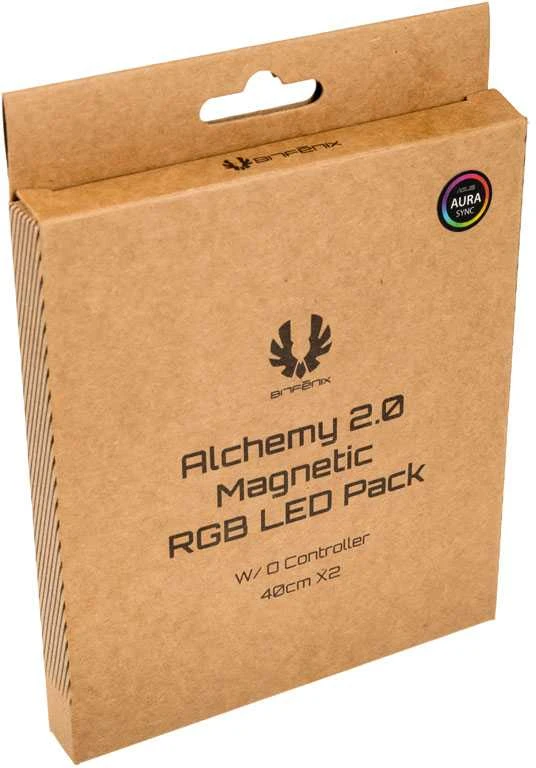 „BitFenix Alchemy 2.0“ magnetinių RGB LED juostelių rinkinys – 2 x 40 cm, 2 x 21 LED