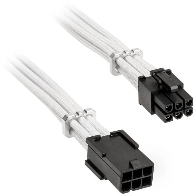 BitFenix Alchemy 6-Pin-PCIe-Extension cable, 45 cm, sleeved – baltos spalvos