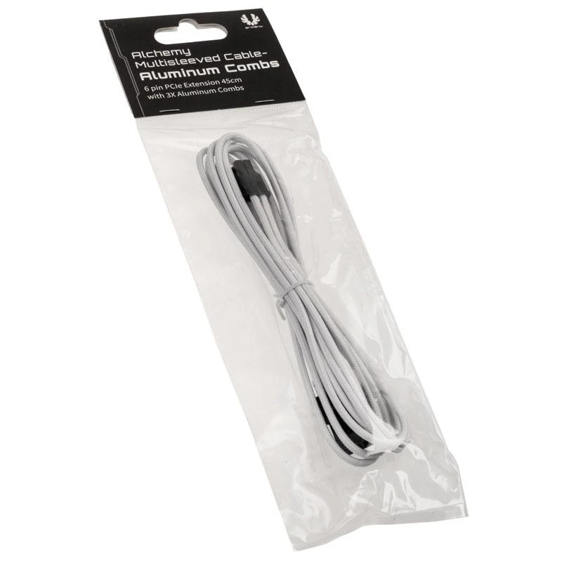 BitFenix Alchemy 6-Pin-PCIe-Extension cable, 45 cm, sleeved – baltos spalvos