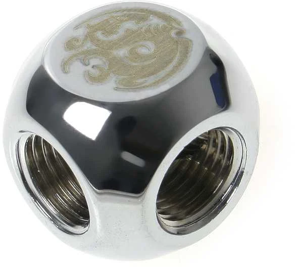 „Bitspower“ adapteris T formos skirstytuvas 3x G1/4 colio vidinis sriegis - blizgus sidabrinis