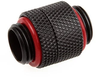 Bitspower adapteris, tiesus, G1/4 colio AG į G1/4 colio AG – pasukamas, juodos anglies spalvos