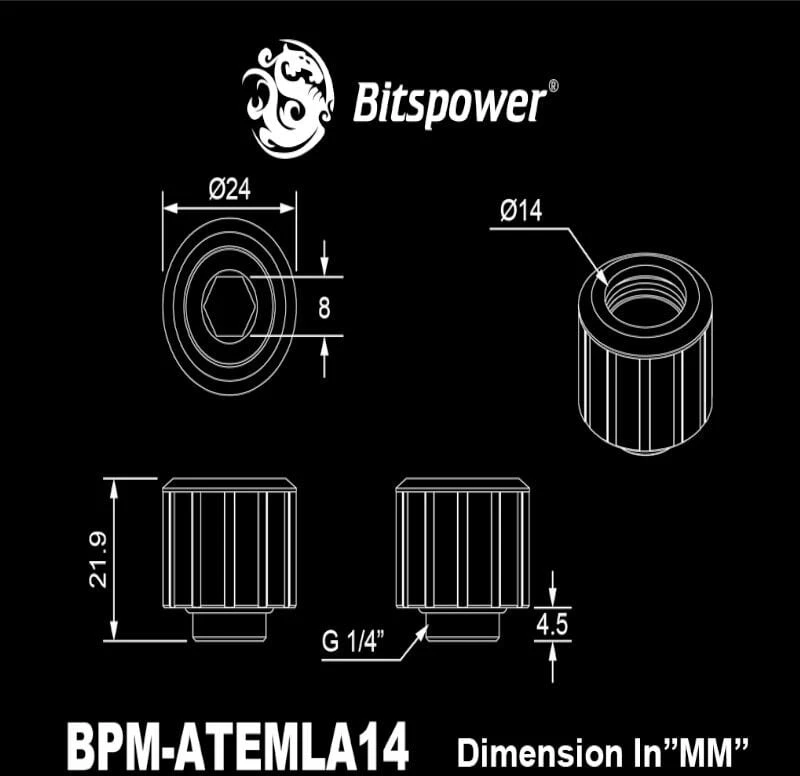 „Bitspower Artemis Advanced Multi-Link“ – 14 mm išorinis skersmuo, „Arctic Baltas“