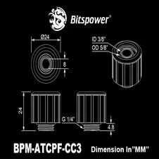 Bitspower Artemis Anschluss gerade G1/4 col. AG auf 16/10mm – Sandblast sidabrinis