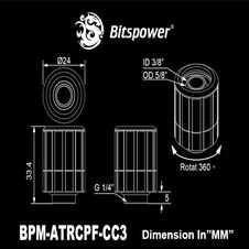 Bitspower Artemis Anschluss gerade G1/4 col. AG auf 16/10mm, drehbar – Arctic baltas