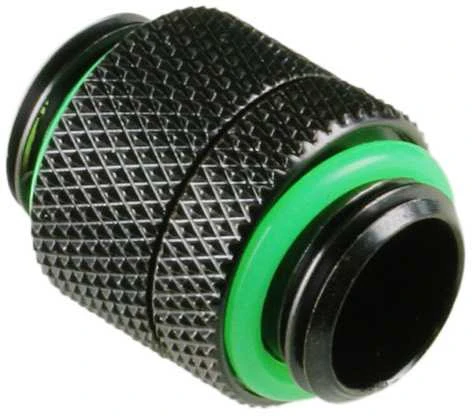 Bitspower adapteris, tiesus G1/4 colio AG į G1/4 colio AG – pasukamas, matinis juodas