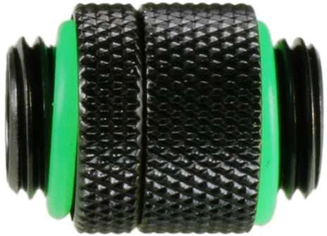 Bitspower adapteris, tiesus G1/4 colio AG į G1/4 colio AG – pasukamas, matinis juodas