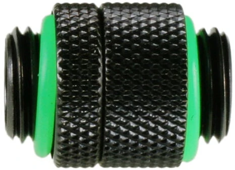 Bitspower adapteris, tiesus G1/4 colio AG į G1/4 colio AG – pasukamas, matinis juodas