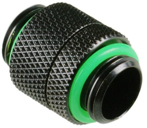 Bitspower adapteris, tiesus G1/4 colio AG į G1/4 colio AG – pasukamas, matinis juodas