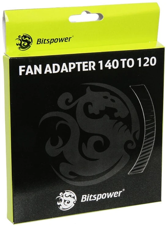 Bitspower FAN ADAPTER 140mm į 120mm – juodos spalvos