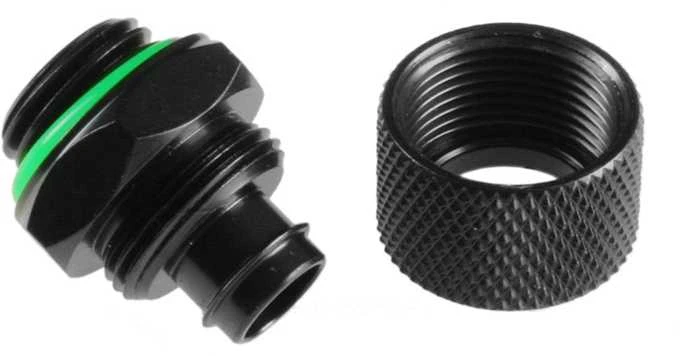Bitspower tiesus jungtis G1/4 colio AG ant 11/8 mm – matinės juodos spalvos