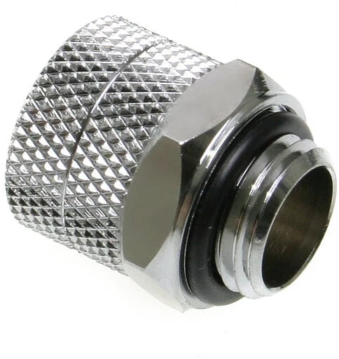 Bitspower tiesus G1/4 colio AG ant 10/8 mm – II jungtis, blizgios sidabrinės spalvos