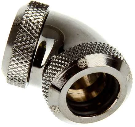 Bitspower Multi-Link adapteris 60 laipsnių 12mm OD iki 12mm OD kietas vamzdelis - blizgus juodas