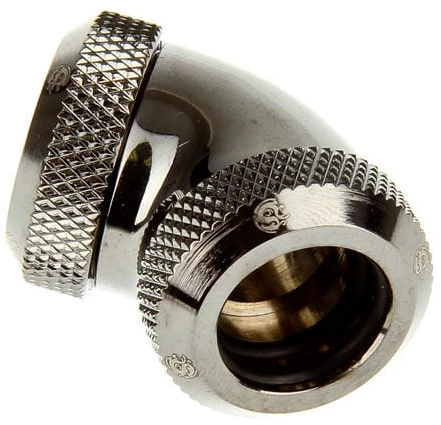 Bitspower Multi-Link adapteris 60 laipsnių 12mm OD iki 12mm OD kietas vamzdelis - blizgus juodas