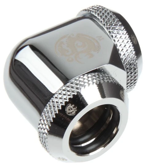 Bitspower Multi-Link Adapteris 90 Degree 12mm OD to 12mm OD Hardtube – shiny sidabrinis