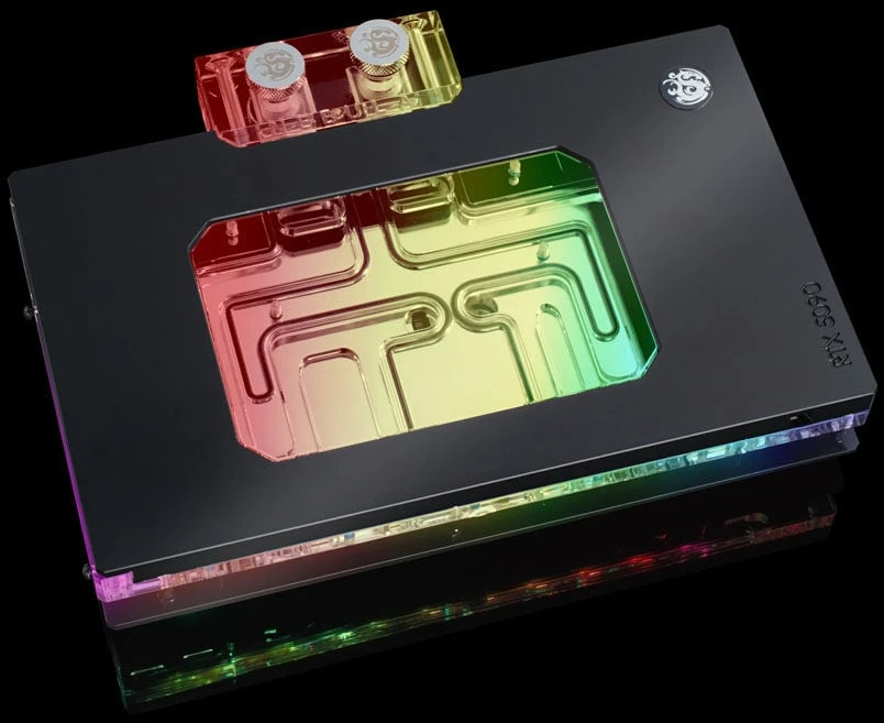 Bitspower NEBULA Suprim/Gaming Trio/Vanguard RTX 5090 Vanduo Cooler, ARGB – acrylic, juodas