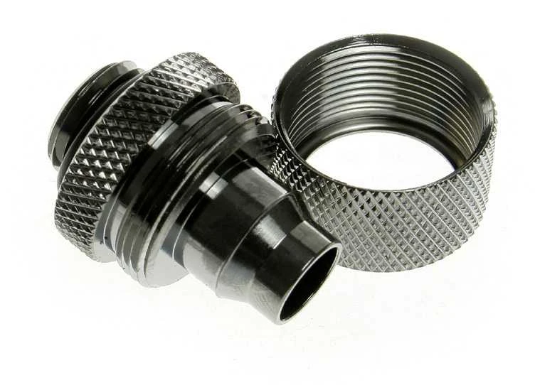 Bitspower tiesioji jungtis G1/4 colio AG į 16/10 mm – blizgiai juoda