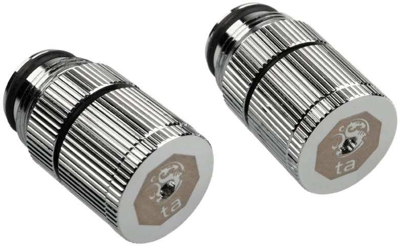Bitspower Touchaqua Vanduo Outlet G1/4 Inch Female Thread - 2 Pack, Sidabrinis