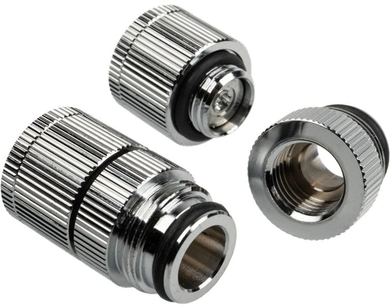 Bitspower Touchaqua Vanduo Outlet G1/4 Inch Female Thread - 2 Pack, Sidabrinis