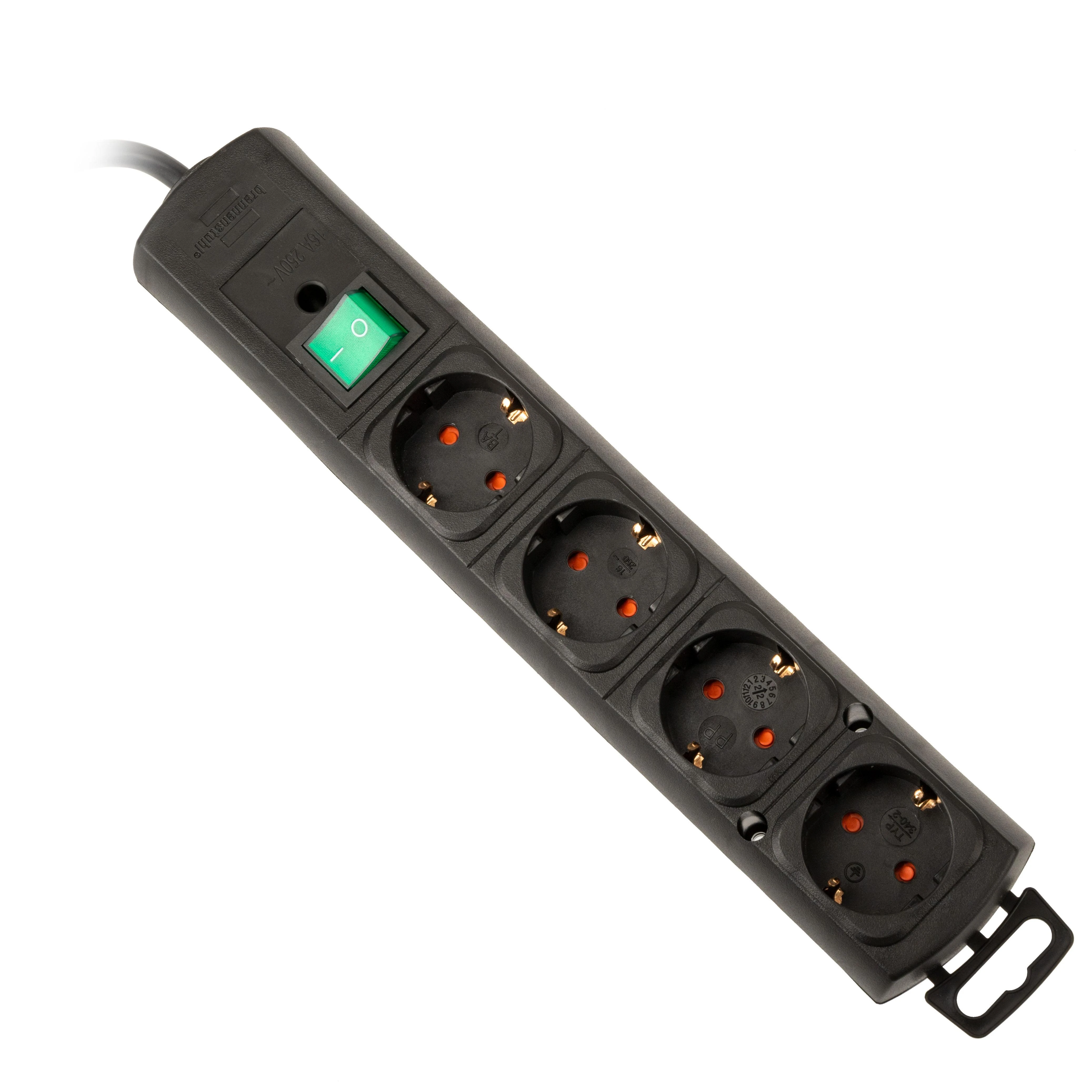 Brennenstuhl Comfort-Line Plus lizdų juostelė, 4 krypčių - juoda